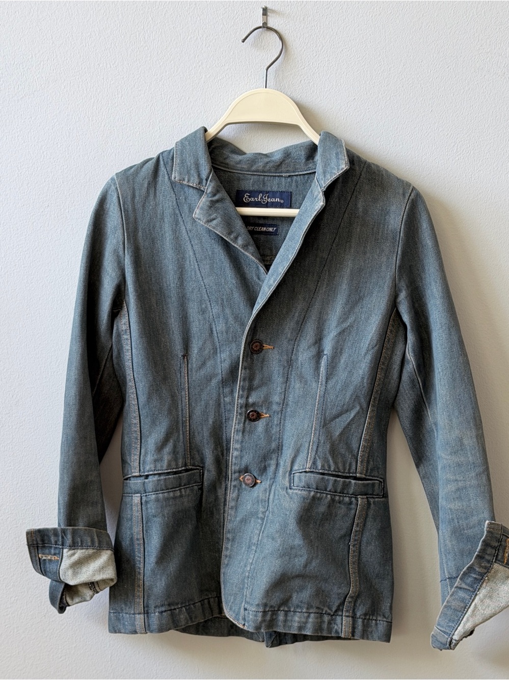 Rare Lates 90s Y2K Earl Jeans Light Denim Blazer Jacket